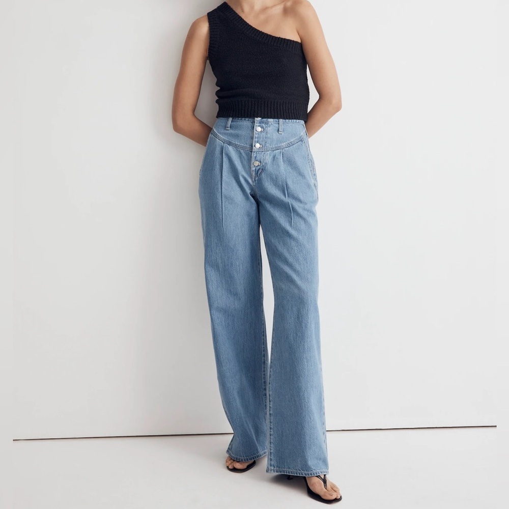 Madewell Light Blue High-Rise Wide-Leg Jeans